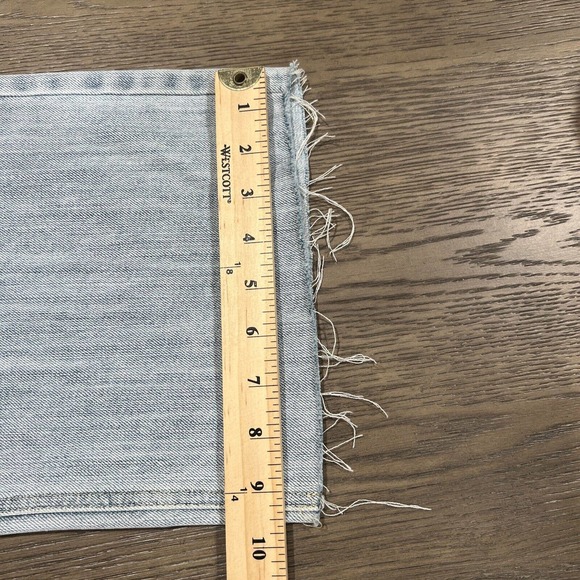 Emory Park Pants Women Size Small Blue Jean Wide Leg Raw Hem 26 Inch Waist‎ - Picture 13 of 13